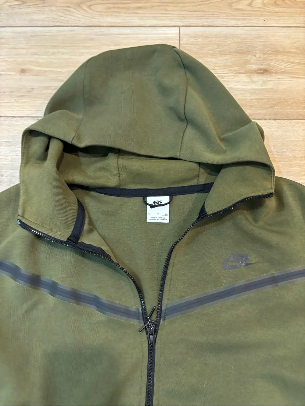 Nike Sportswear Tech Fleece Hoodie Olive Green Black CU4489-326 Mens XL
